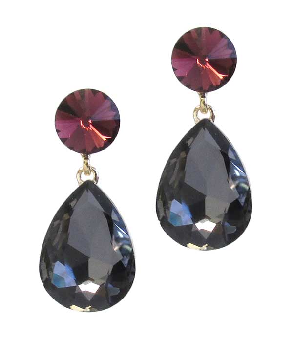 FACET STONE TEARDROP EARRING