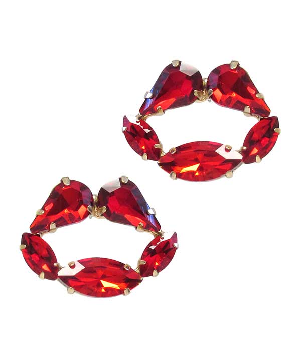 Facet stone lip earring