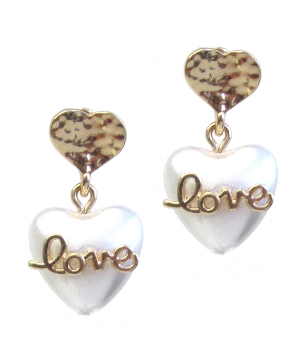 LOVE HEART DANGLE EARRING -valentine