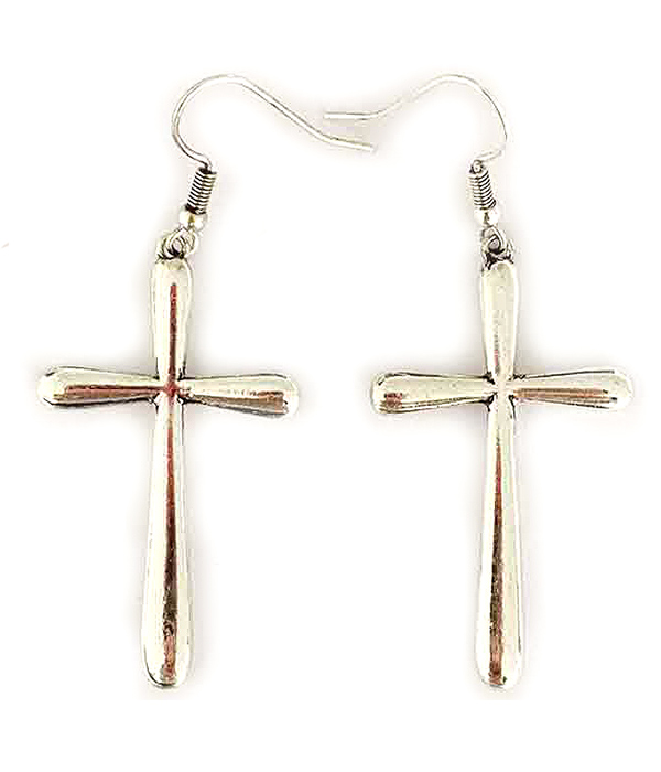 METAL CROSS EARRING