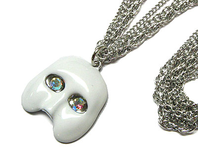 Phantom of opera movie theme charm necklace - crystal in eyes