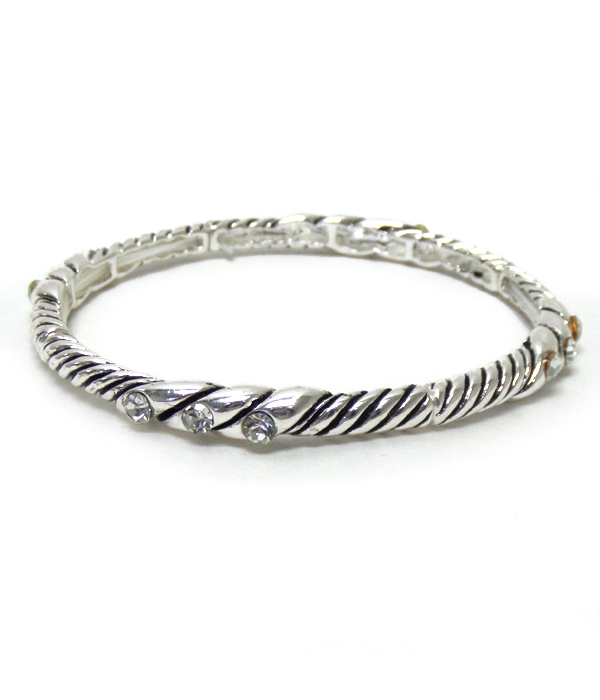 Thin textured metal bracelet
