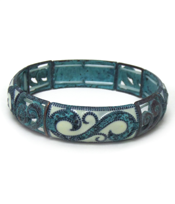 Metal with design bracelet