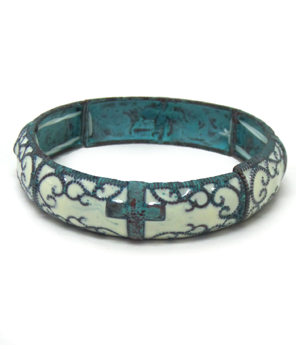 Metal with design bracelet