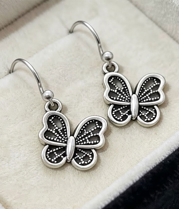 Metal butterfly earring