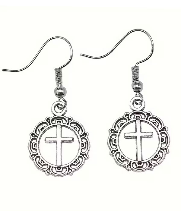 Vintage cross earring
