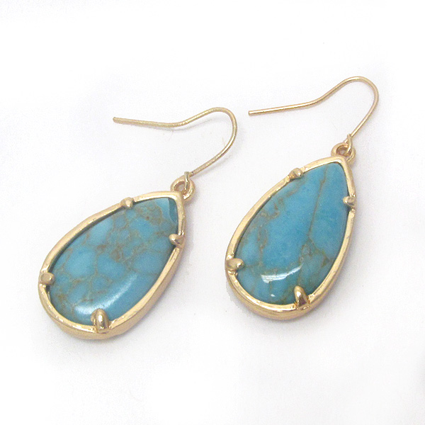 Teardrop turquoise drop earring