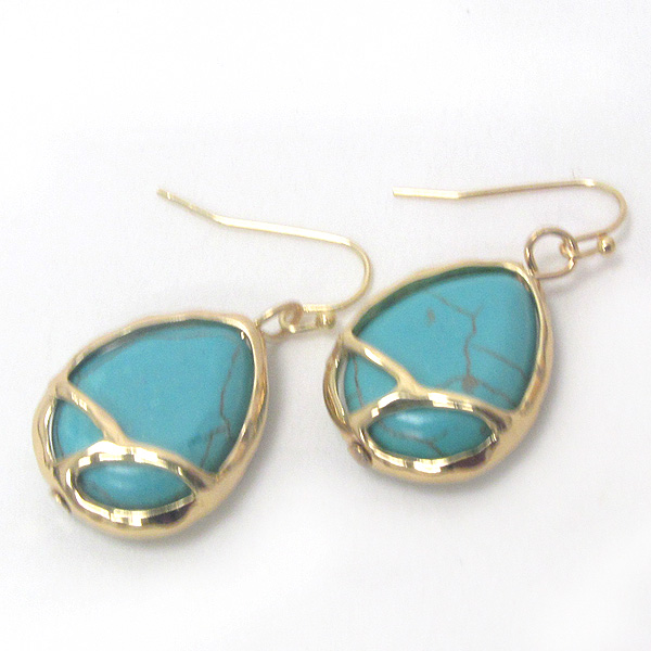 Teardrop turquoise drop earring