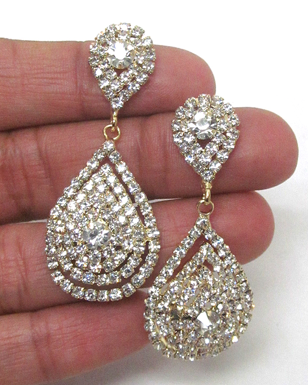 Rhinestone drop earring