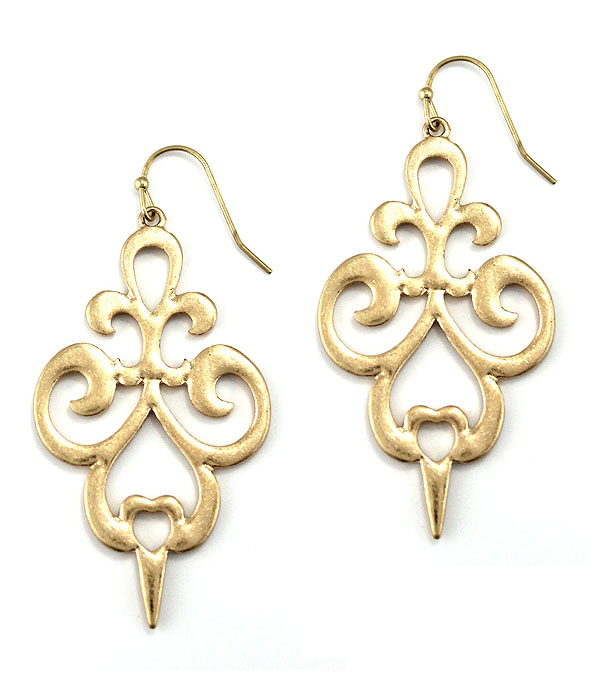 METAL FLEUR DE LIS EARRING