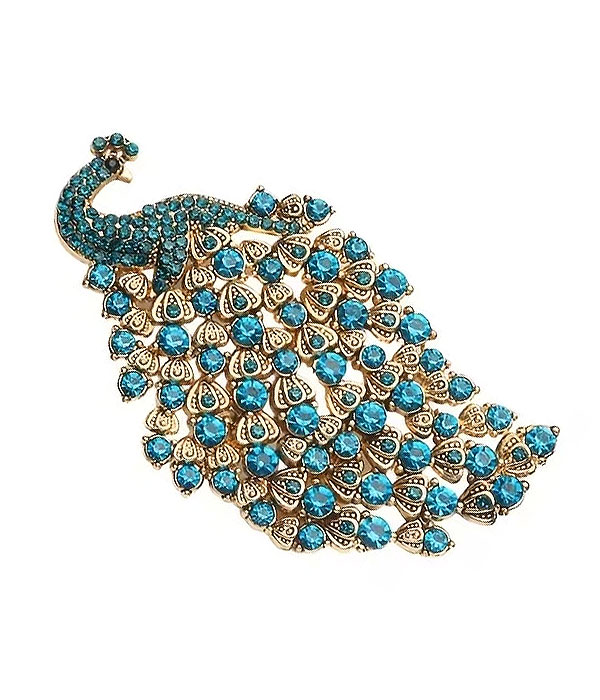 Peacock brooch
