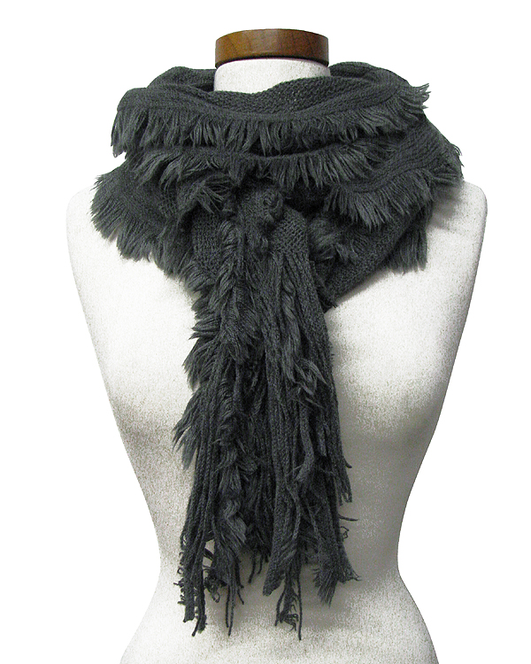 100% polyester fringes all over scarf