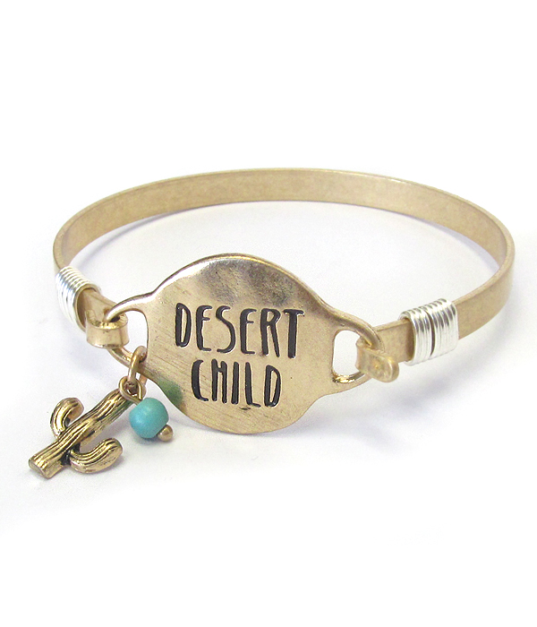 Wire bangle bracelet - desert child