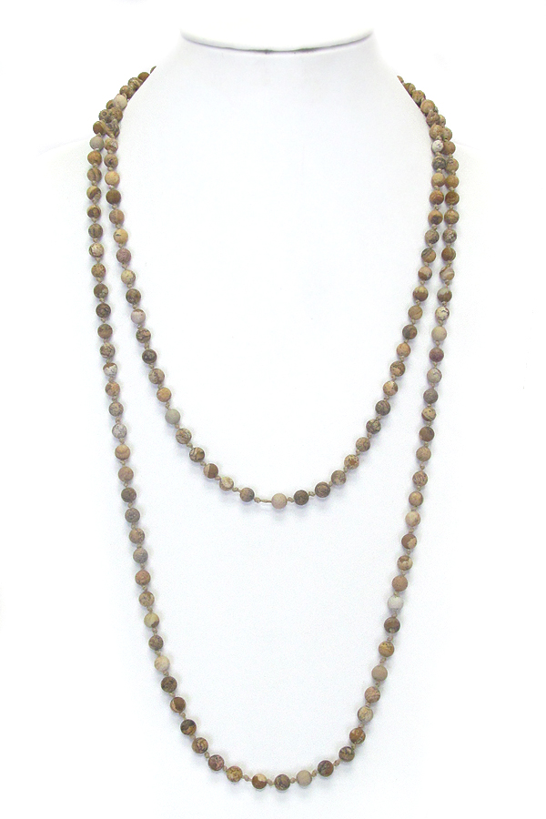 Genuine frost ball stone long necklace