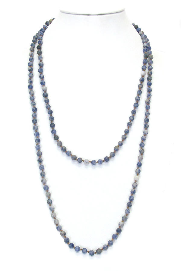 Genuine frost ball stone long necklace