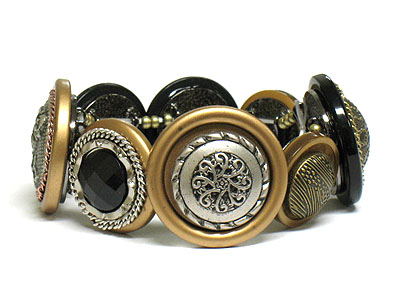 Multi button double stretch bracelet