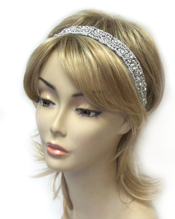 Crystal and bead mix headband