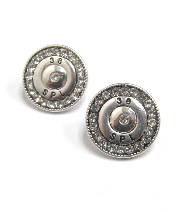 Crystal bullet stud earring