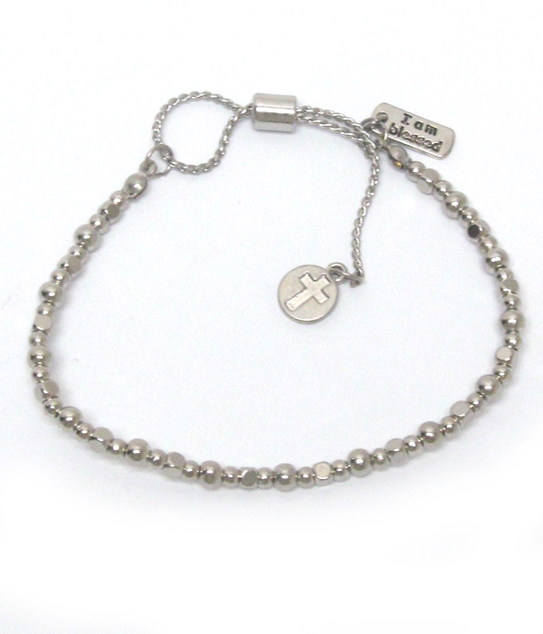 Seedbeads pull tie bracelet 