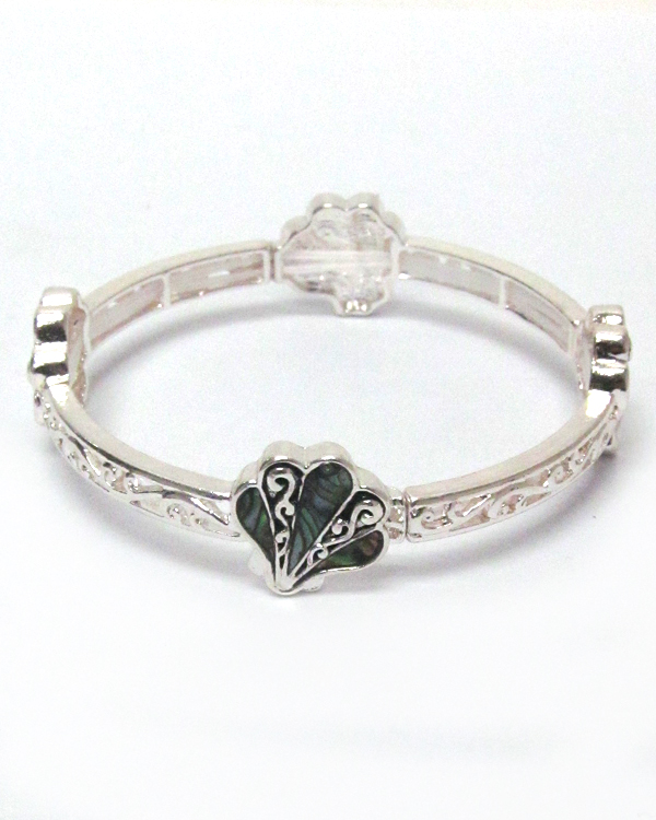 Abalone shell stretch bracelet