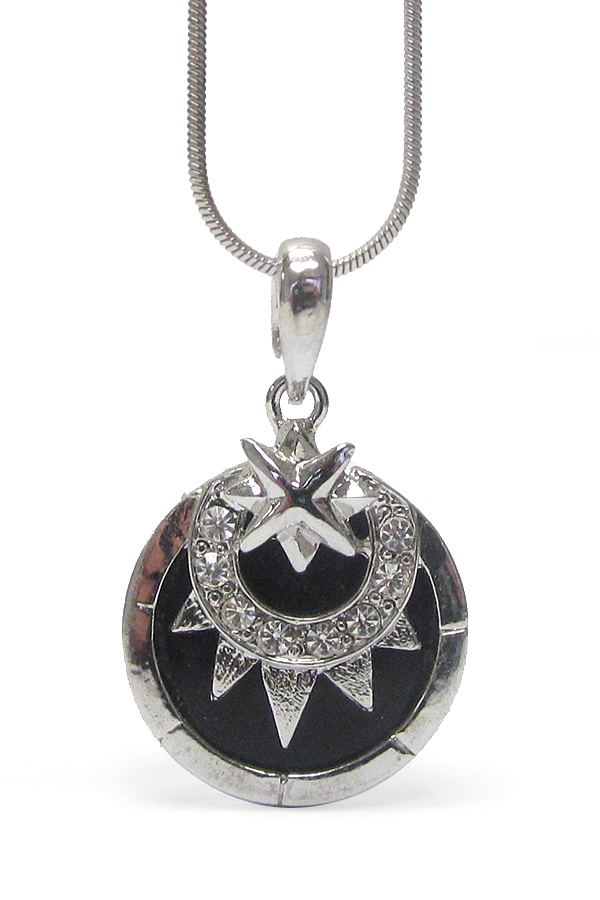 CRYSTAL STUD HELIOS PENDANT NECKLACE