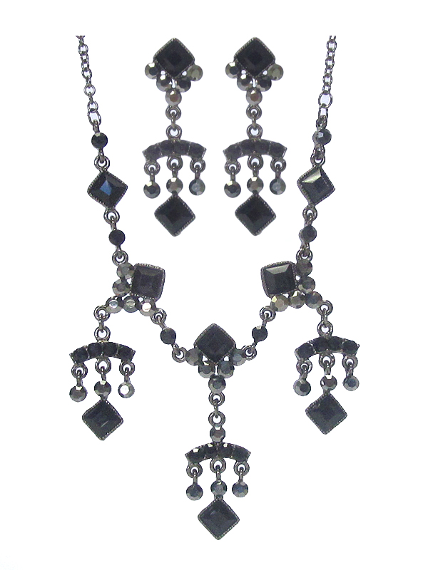 Austrian crystal necklace earring set