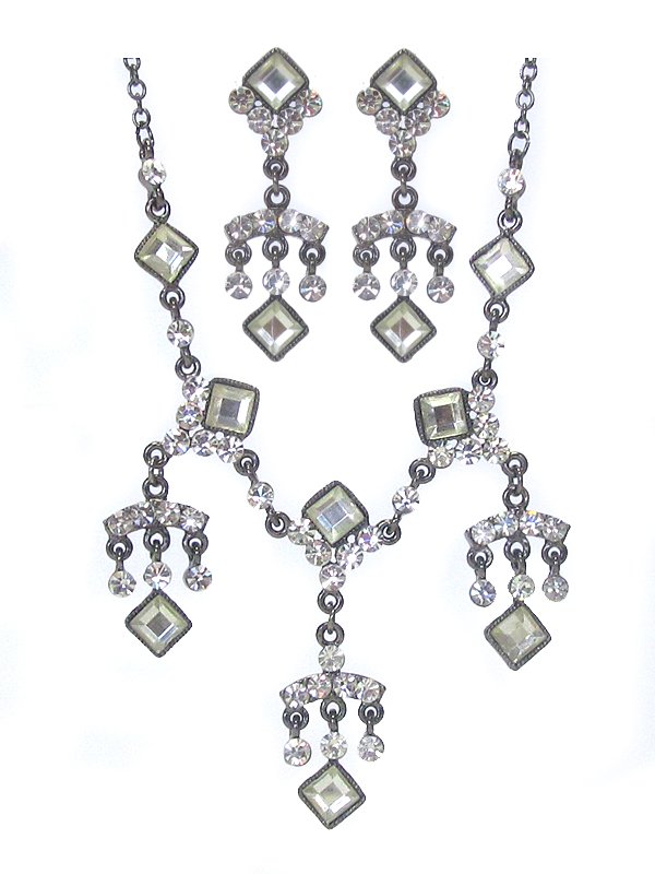 Austrian crystal necklace earring set