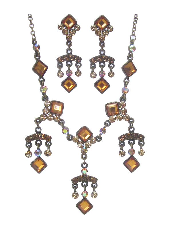 Austrian crystal necklace earring set