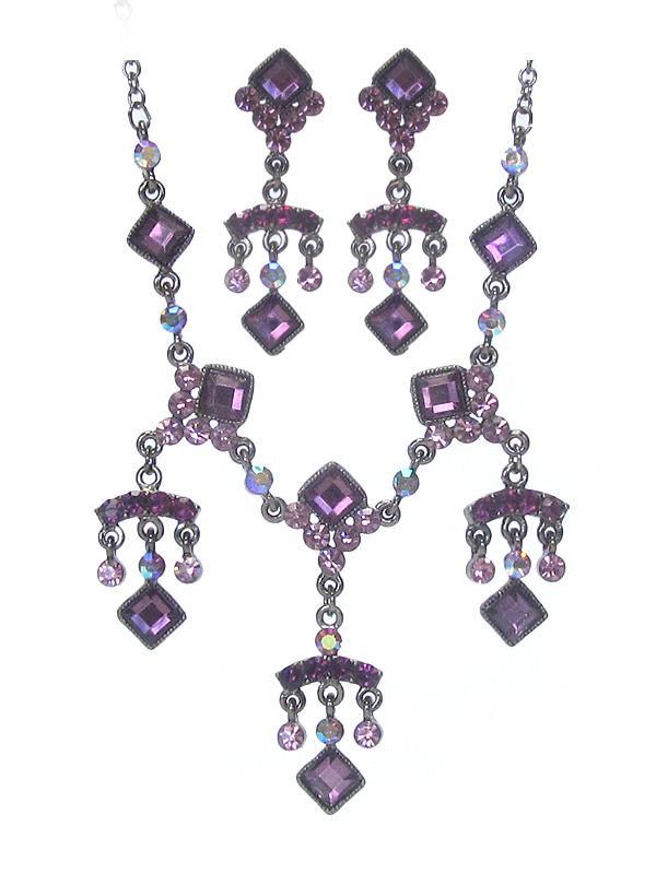 Austrian crystal necklace earring set