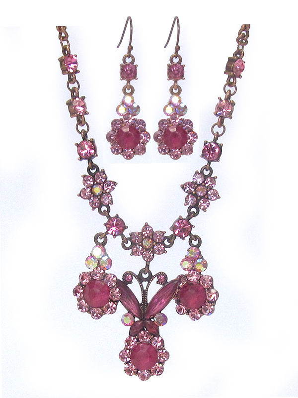 Austrian crystal necklace earring set