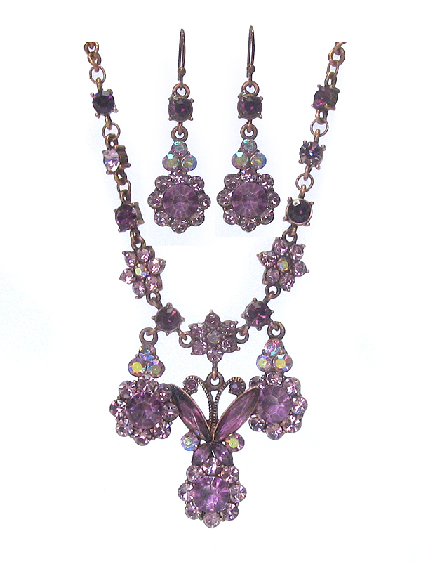 Austrian crystal necklace earring set