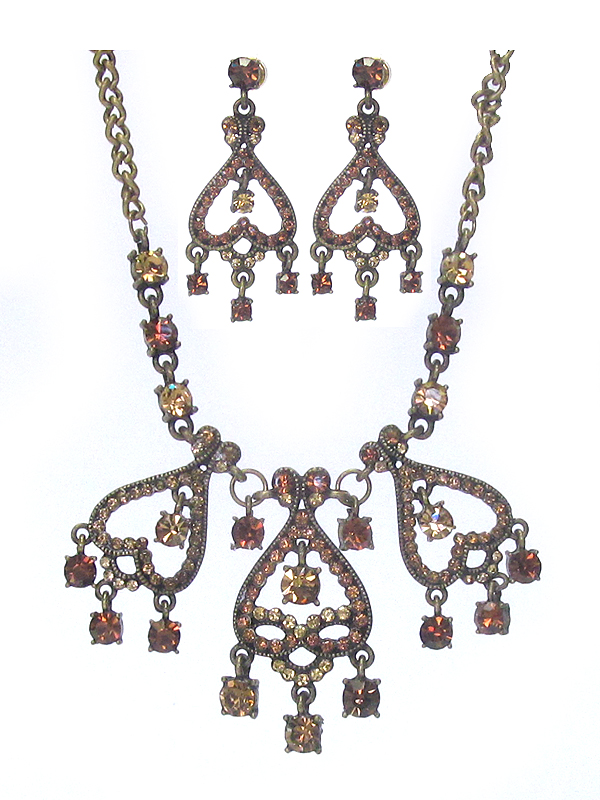 Austrian crystal necklace earring set