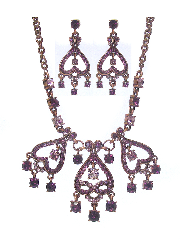 Austrian crystal necklace earring set