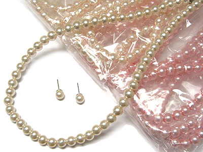 Dozen special - pearl beads necklace and earring set