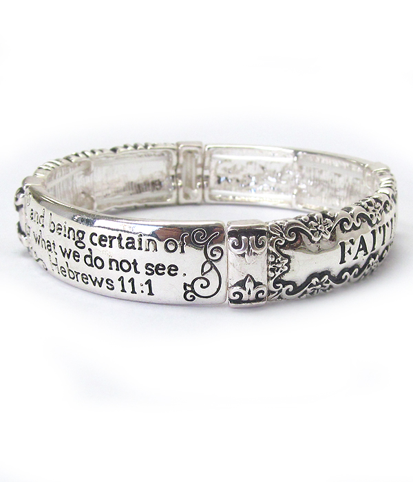 Religious inspiration message stretch bracelet - faith