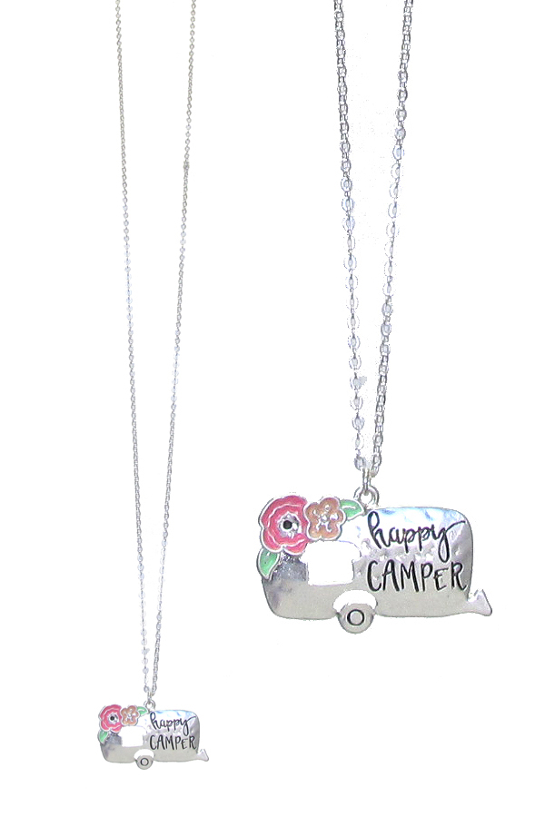 Happy camper inspiration long necklace