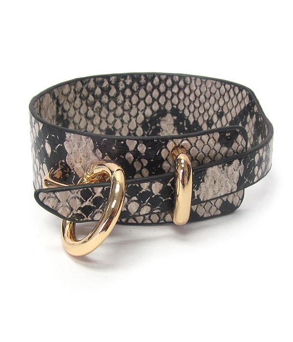 Animal print leather bracelet