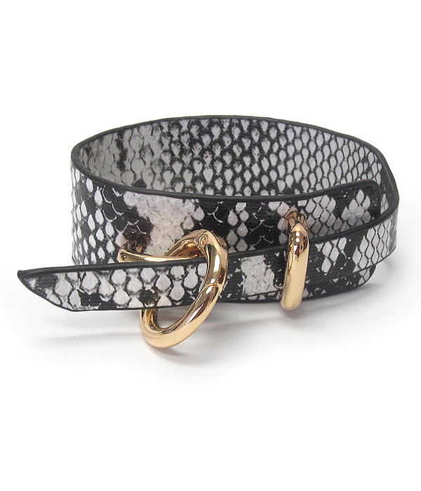 Animal print leather bracelet
