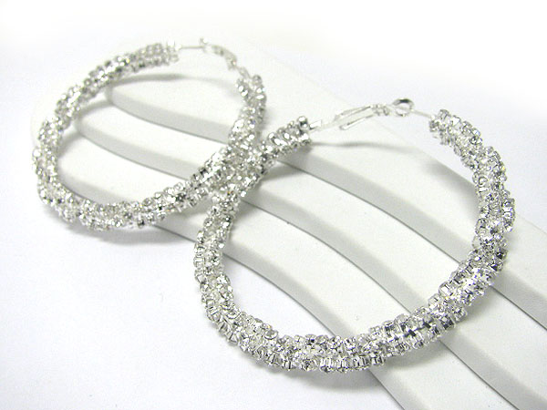 70 mm crystal stud rough face hoop earring? - hoops