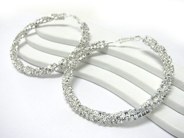 80 mm crystal stud rough face hoop earring? - hoops