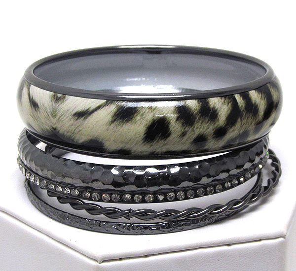 Crystal with twist and animal print pattern 5 pic  bracelet