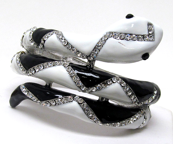 Crystal and epoxy snake hing bangle