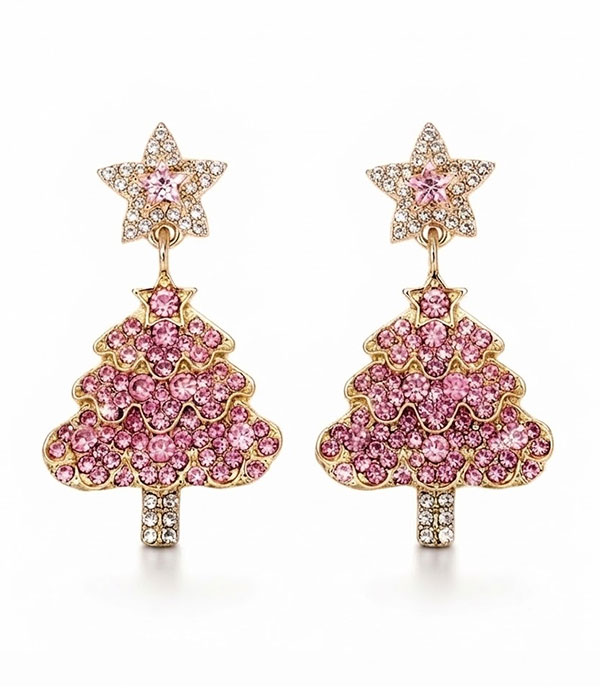 Christmas star and tree earring