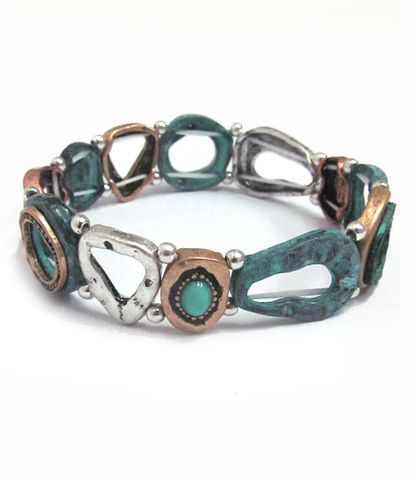 Multi metal linked bracelet