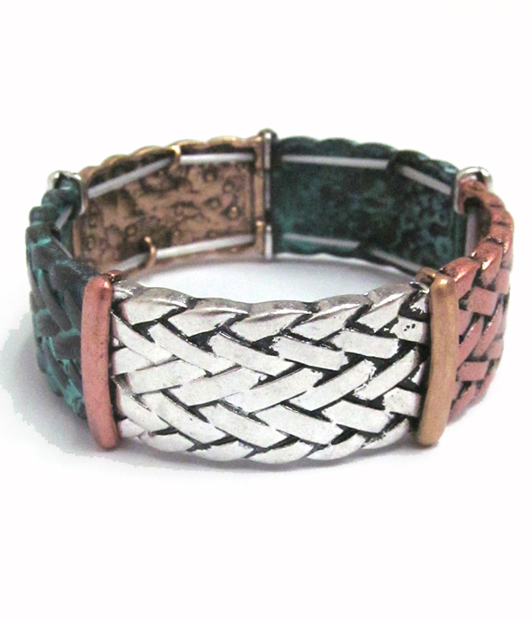Multimetal textured bracelet 