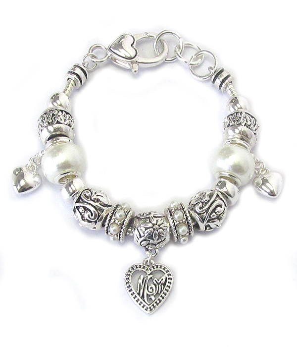 Multi ring heart theme bracelet