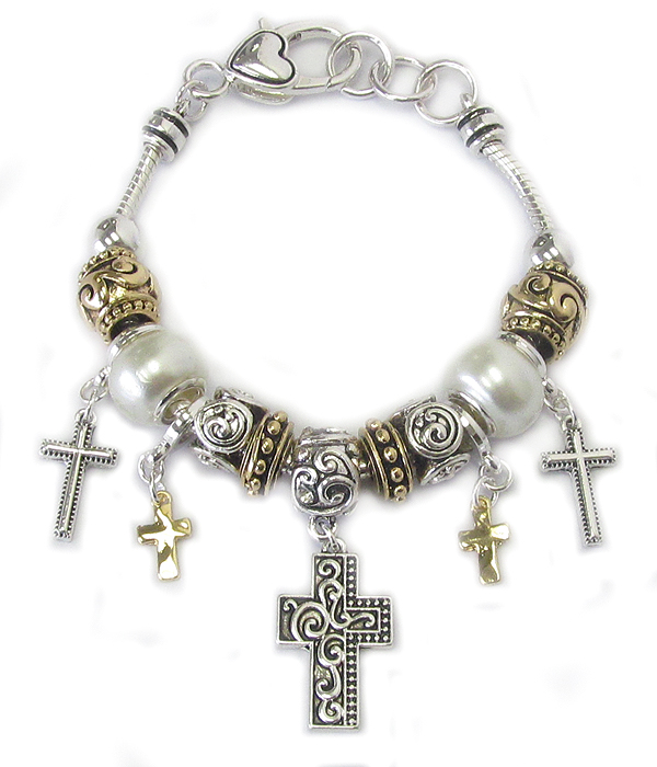 Multi ring cross theme bracelet