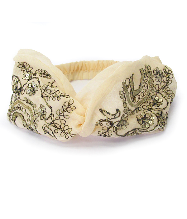 Handmade chiffon stretch headband