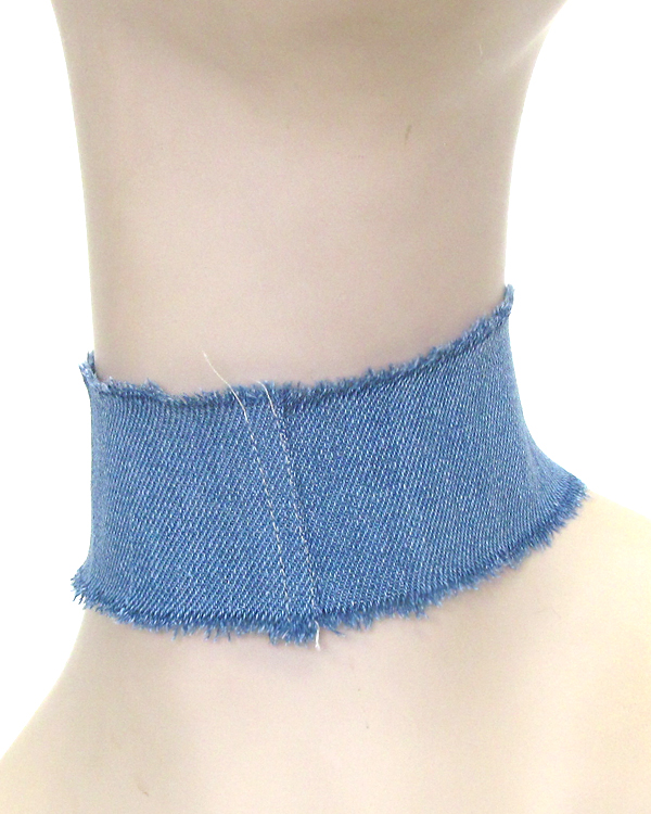 Denim choker necklace