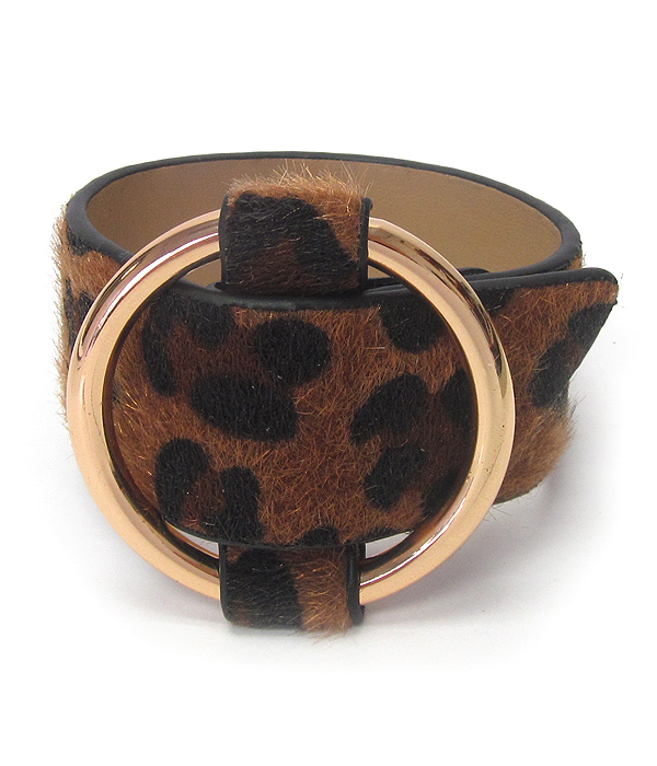 ANIMAL PRINT FUR LEATHER BRACELET